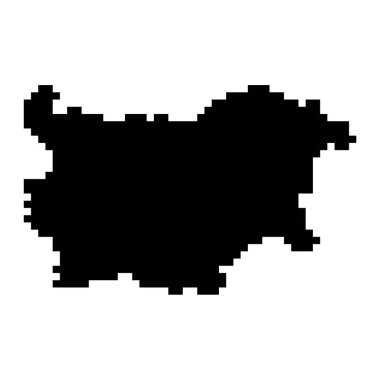Pixel map of Bulgaria. Vector illustration.