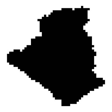 Pixel map of Algeria. Vector illustration.