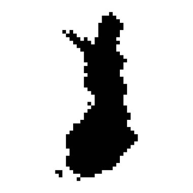 Pixel map of Finland. Vector illustration.
