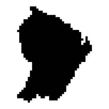 Pixel map of French Guiana. Vector illustration.