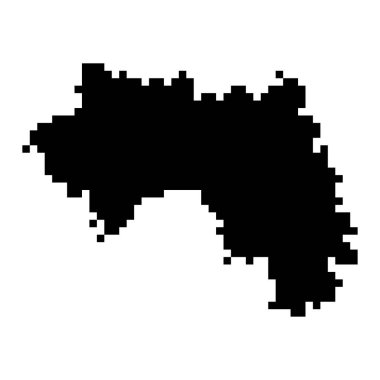 Pixel map of Guinea. Vector illustration.