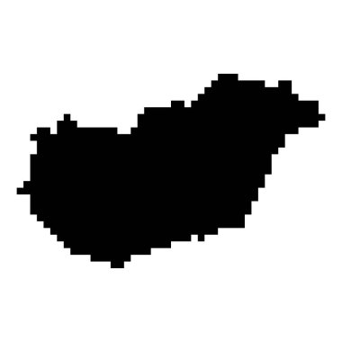 Pixel map of Hungary. Vector illustration.