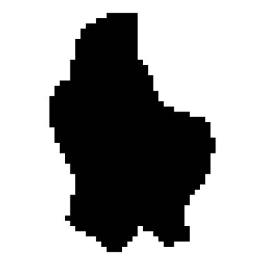 Pixel map of Luxembourg. Vector illustration.