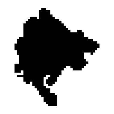 Pixel map of Montenegro. Vector illustration.