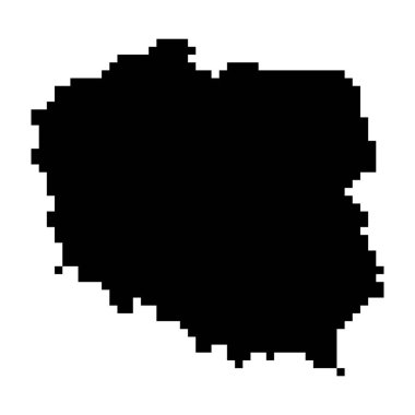Pixel map of Poland. Vector illustration.
