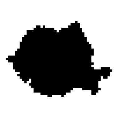 Pixel map of Romania. Vector illustration.