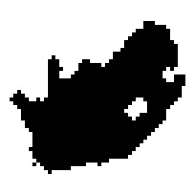 Pixel map of South Africa. Vector illustration.