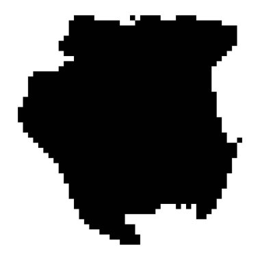 Pixel map of Surinam. Vector illustration.