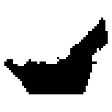 Pixel map of UAE. Vector illustration.