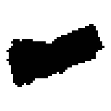 Pixel map of Yemen. Vector illustration.