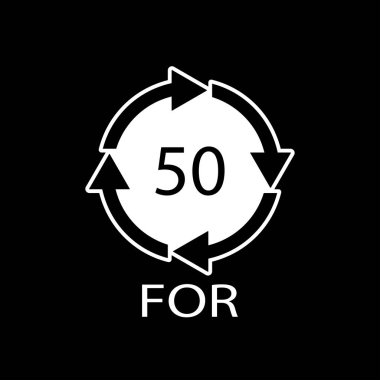 Biyolojik materyal geri dönüşüm kodu 50 için. Vektör İllüstrasyonu