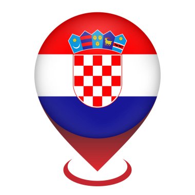 Hırvatistan 'ın haritası. Hırvatistan bayrağı. Vektör illüstrasyonu.