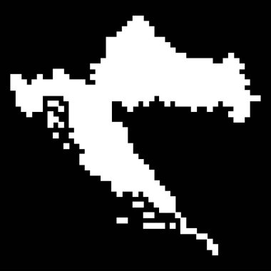 Pixel map of Croatia. Vector illustration.