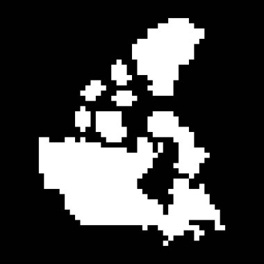 Pixel map of Canada. Vector illustration.