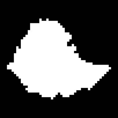 Pixel map of Ethiopia. Vector illustration.