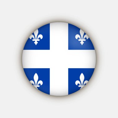Quebec bayrağı, Kanada eyaleti. Vektör illüstrasyonu.