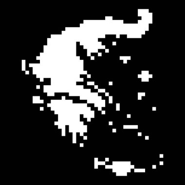 Pixel map of Greece. Vector illustration.
