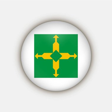 Federal Bölge Bayrağı, Brezilya Eyaleti. Vektör İllüstrasyonu.