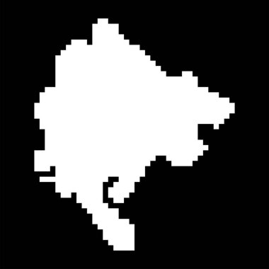 Pixel map of Montenegro. Vector illustration.
