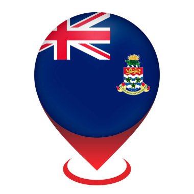 Country Cayman Adaları 'nın haritası. Cayman Adaları bayrağı. Vektör illüstrasyonu.