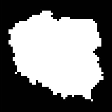Pixel map of Poland. Vector illustration.