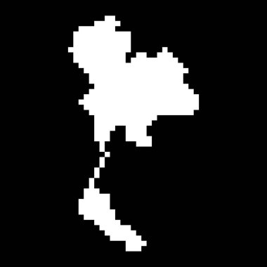 Pixel map of Thailand. Vector illustration.