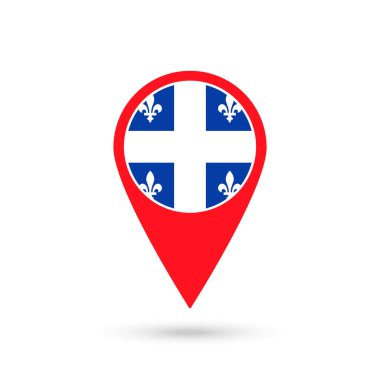 Map pointer with province Quebec. Vector illustration.