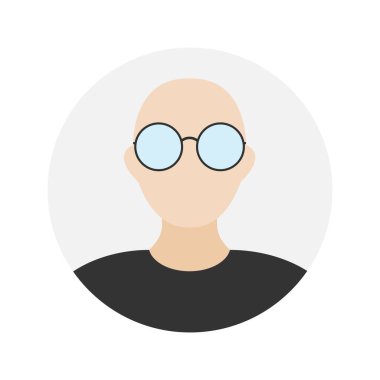 Empty face icon avatar with glasses. Vector illustration.