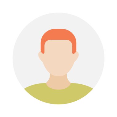 Empty face icon avatar with red hair. Vector illustration.