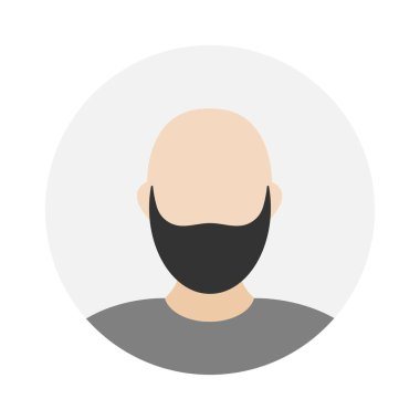 Empty face icon avatar with beard. Vector illustration.