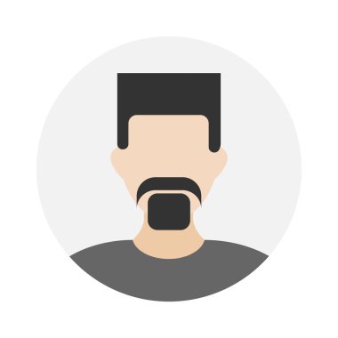 Empty face icon avatar with beard and hair. Vector illustration.