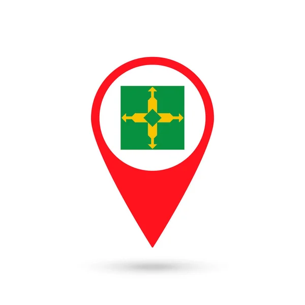 Ponteiro Mapa Com Distrito Federal Brasil Ilustração Vetorial — Vetor de Stock