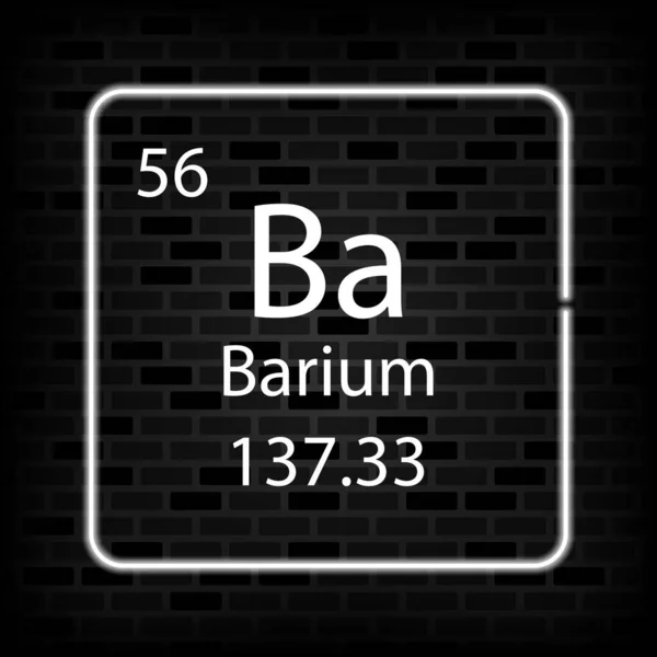 Barium Neon Symbol Chemical Element Periodic Table Vector Illustration — Stok Vektör