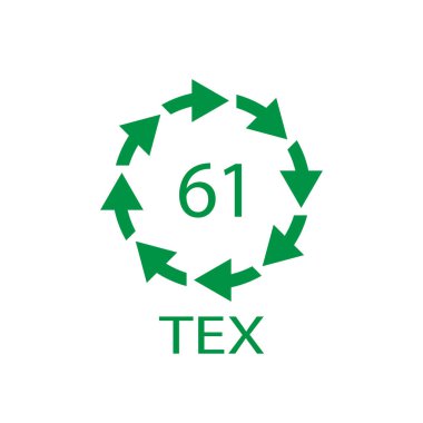 Biyolojik madde organik madde geri dönüşüm kodu 61 TEX. Vektör illüstrasyonu