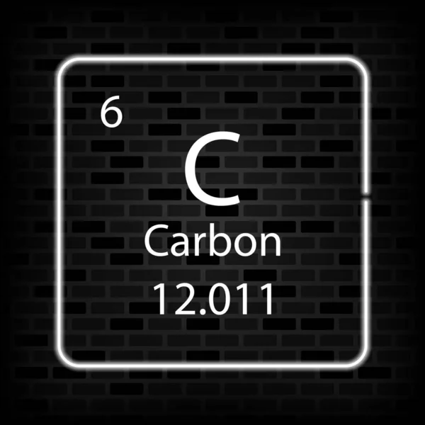 Karbon Neon Sembolü Periyodik Tablonun Kimyasal Elementi Vektör Illüstrasyonu — Stok Vektör