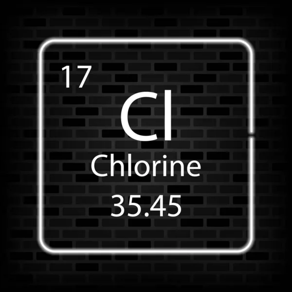 Chlorneon Symbol Chemische Elemente Des Periodensystems Vektorillustration — Stockvektor