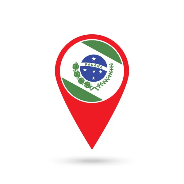 Ponteiro Mapa Com Estado Paraná Ilustração Vetorial —  Vetores de Stock