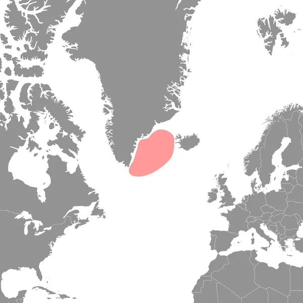 世界地図上のイルミンガー海 ベクターイラスト — ストックベクタ
