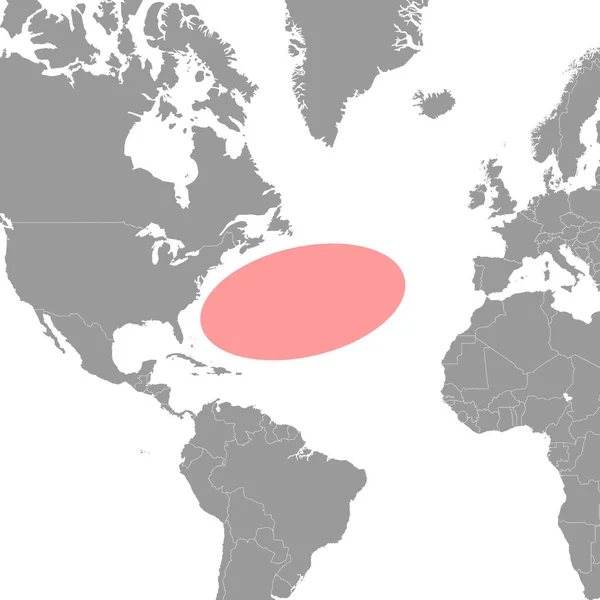Sargasso Sea World Map Vector Illustration —  Vetores de Stock