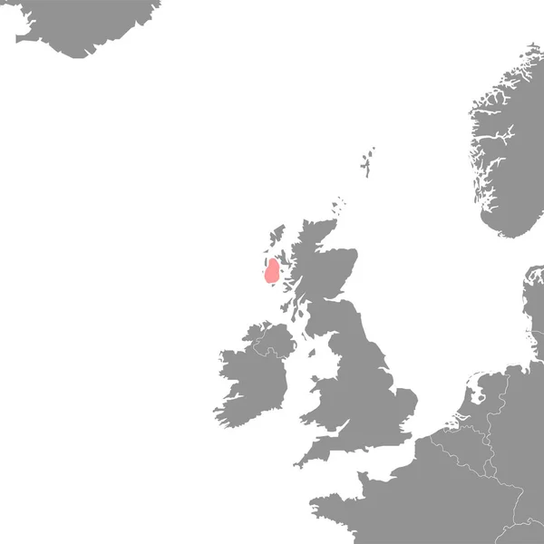 Dünya Haritasında Hebridler Denizi Vektör Illüstrasyonu — Stok Vektör