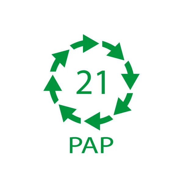 Symbol Recyklingu Papieru Pap Inny Papier Mieszany Ilustracja Wektora — Wektor stockowy