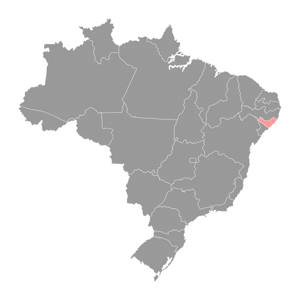 Mapa Alagoas Stan Brazylia Ilustracja Wektora — Wektor stockowy