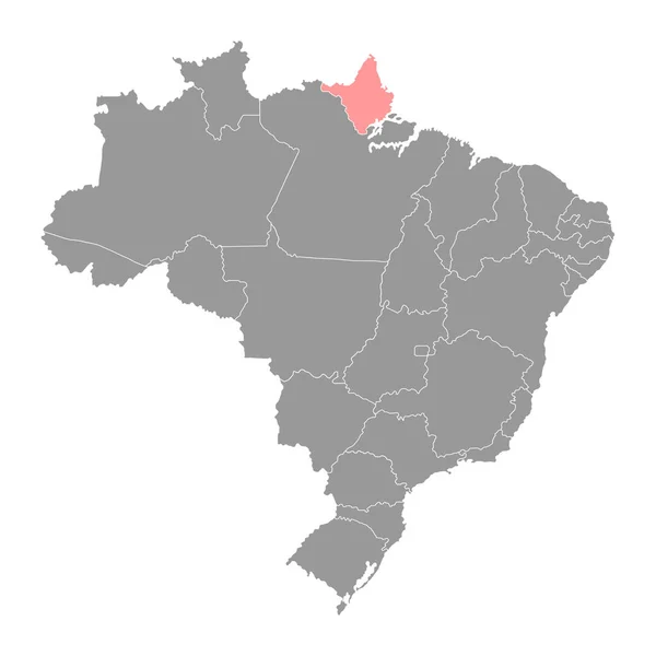 Mappa Amapa Stato Del Brasile Illustrazione Vettoriale — Vettoriale Stock