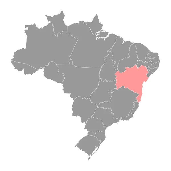 Bahia Mappa Stato Del Brasile Illustrazione Vettoriale — Vettoriale Stock