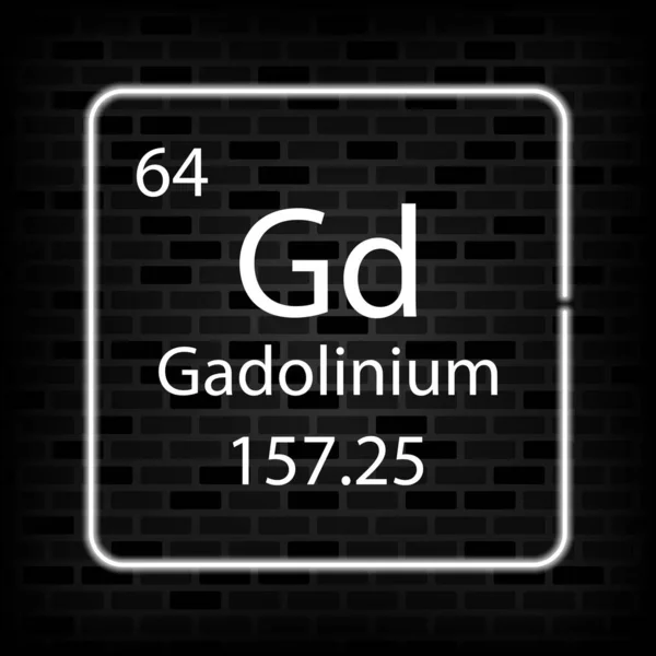 Symbole Gadolinium Néon Élément Chimique Tableau Périodique Illustration Vectorielle — Image vectorielle