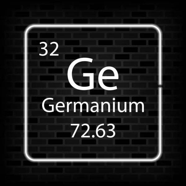 Germanium Néon Symbole Élément Chimique Tableau Périodique Illustration Vectorielle — Image vectorielle