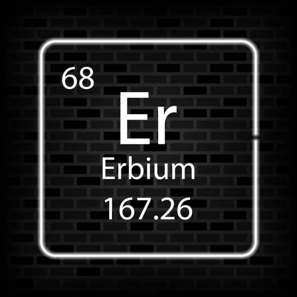 Symbol Erbium Neon Chemický Prvek Periodické Tabulky Vektorová Ilustrace — Stockový vektor