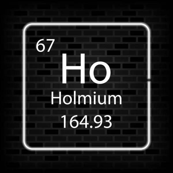 Holmium Leuchtschrift Chemische Elemente Des Periodensystems Vektorillustration — Stockvektor