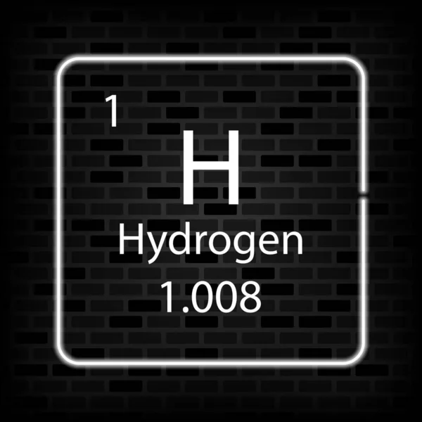 Símbolo Néon Hidrogénio Elemento Químico Tabela Periódica Ilustração Vetorial — Vetor de Stock