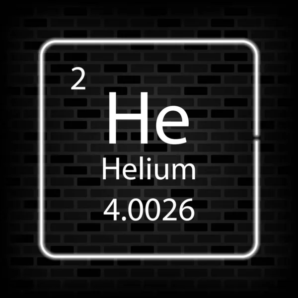 Símbolo Neón Helio Elemento Químico Tabla Periódica Ilustración Vectorial — Archivo Imágenes Vectoriales